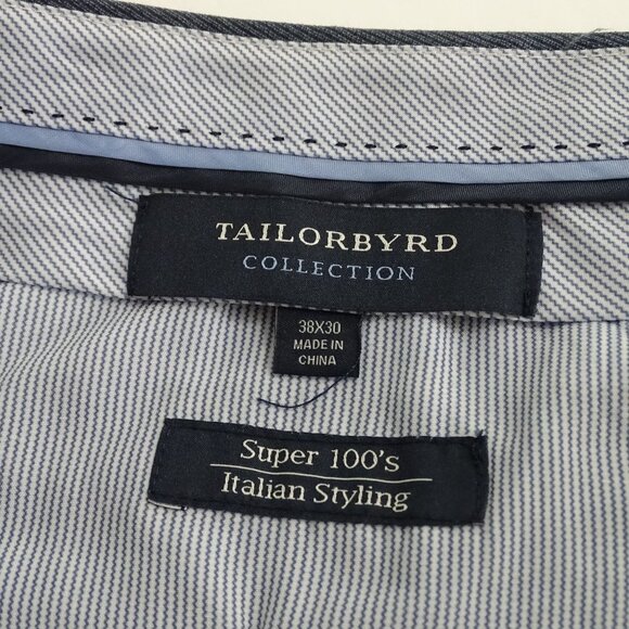 Tailorbyrd Gray Wool Dress Pants Men Size 38 X 30 Super 100s Italian Styling - Picture 5 of 12